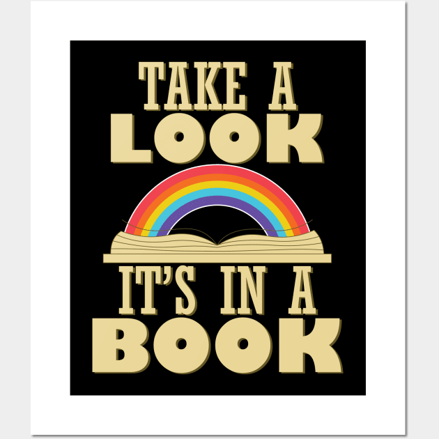 Take a Look, it's In a Book Retro Reading Rainbow Wall Art by teestaan